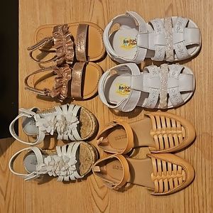 Lot of 4 Toddler Girl's Sandels